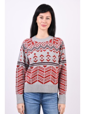 Pulover Dama Jjxx Jxsonia Knit Crew Neck Red, Lgm,Birch